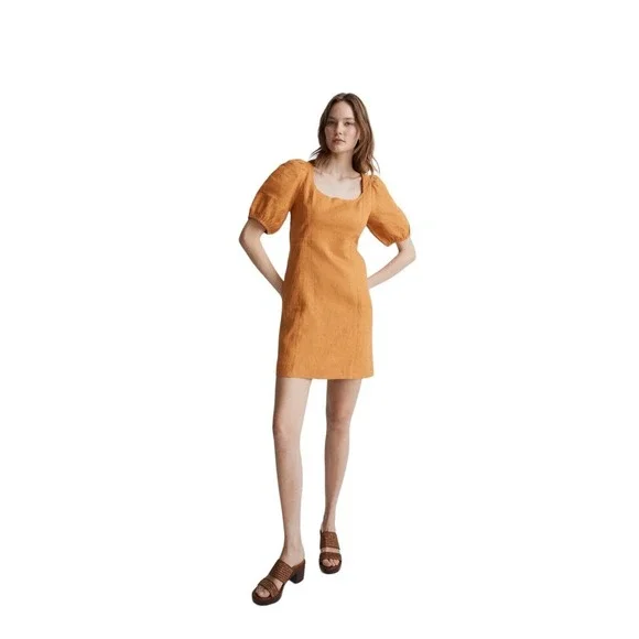Madewell Maisie Linen Dress in Ochre Fresco at Nordstrom, Size 10